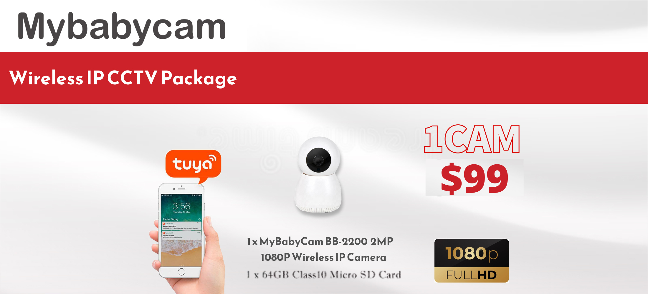 1 CAM Mybabycam Wireless IP CCTV Package  $99.00