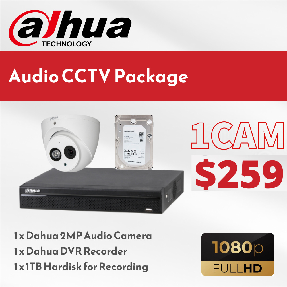 1 CAM Dahua Audio CCTV Package  $259.00