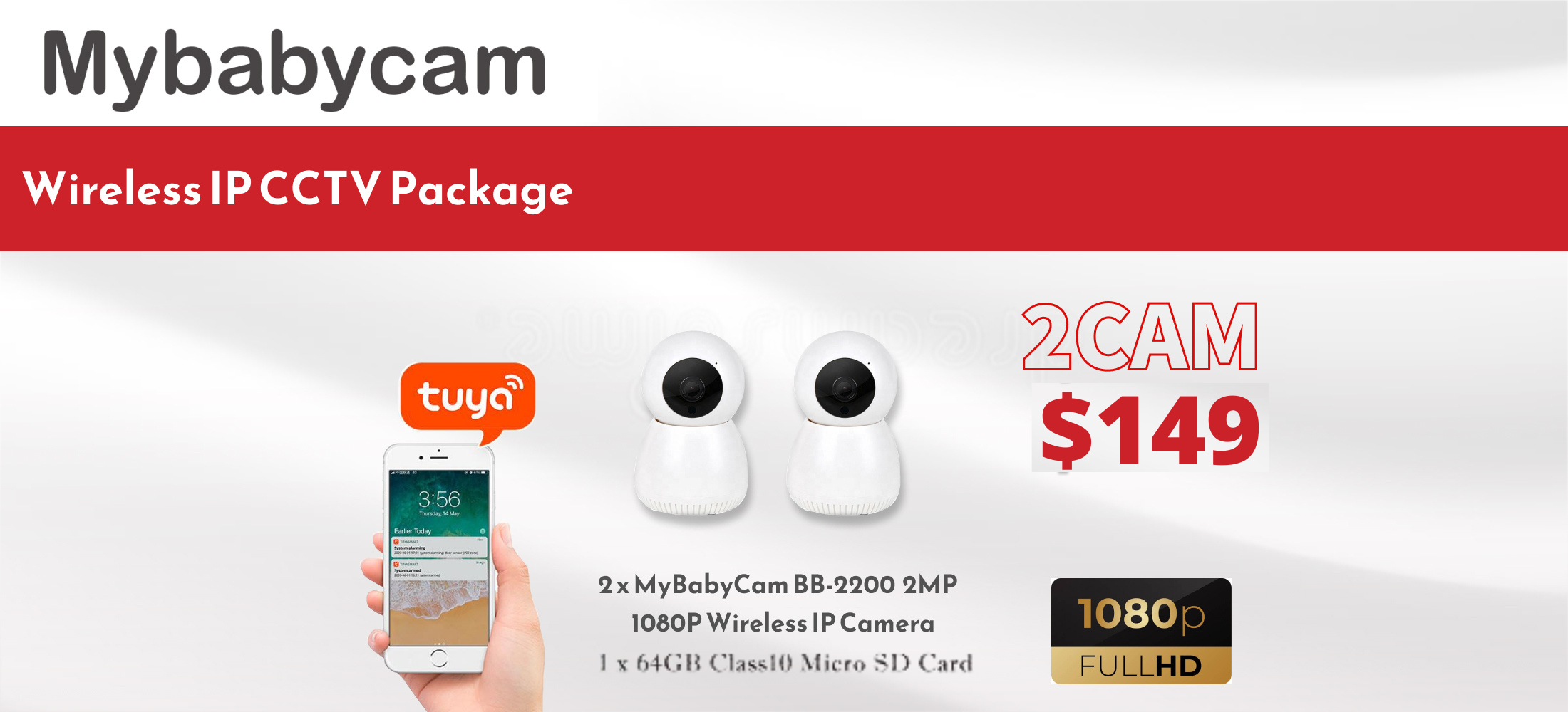 2 CAM Mybabycam Wireless IP CCTV Package  $149.00