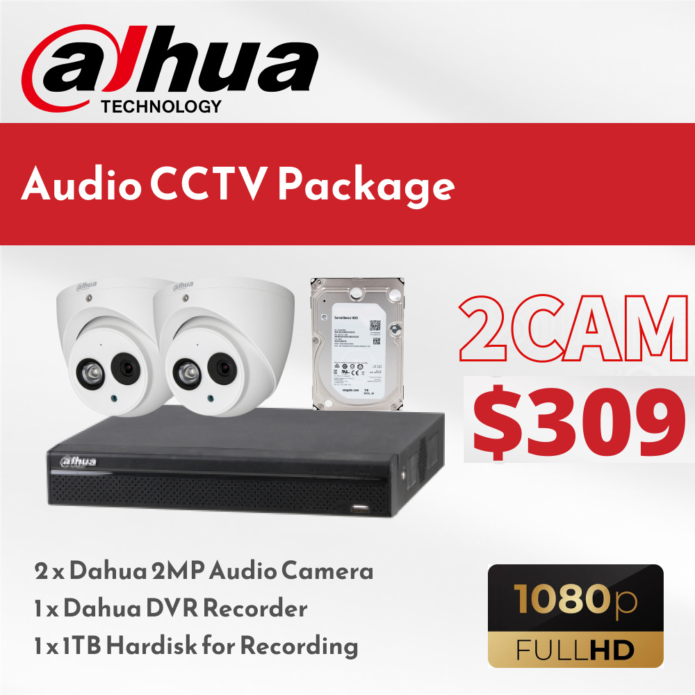 2 CAM Dahua Audio CCTV Package $309.00